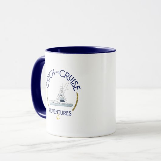 Sip & Sea Coffee Mug with QR Code Tasse (Vorderseite Links)