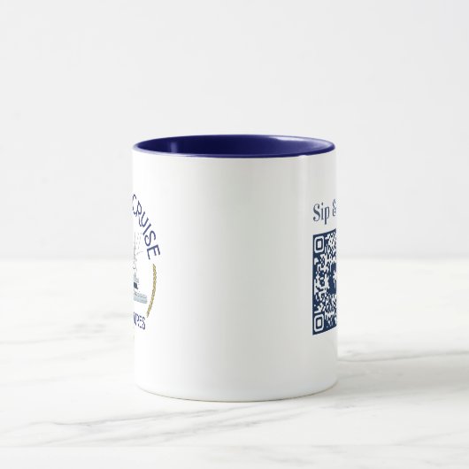 Sip & Sea Coffee Mug with QR Code Tasse (Zentrum)
