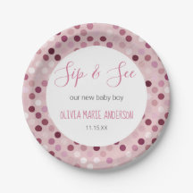 Sip & See Baby Girl Dusche Pink Polka Dots