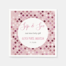 Sip & See Baby Girl Dusche Pink Polka Dots