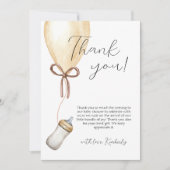 Sip & See Boho Ballon Flasche Babydusche Dankeskarte (Vorderseite)