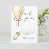 Sip & See Boho Ballon Flasche Babydusche Dankeskarte (Stehend Vorderseite)