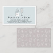 Sip & See Flasche Champagne Bl Bücher für Baby Begleitkarte (Vorne/Hinten)