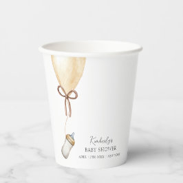 Sip & See Simple Boho Ballon Flasche Baby Dusche Pappbecher