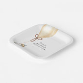 Sip & See Simple Boho Ballon Flasche Baby Dusche Pappteller (Gewinkelt)