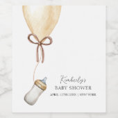 Sip & See Simple Boho Ballon Flasche Baby Dusche Weinetikett (Einzelnes Label)