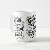 "Sip Serenity - Eine tägliche Erinnerung von Patie Kaffeetasse (Vorderseite Links)