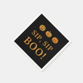 Sip Sip Boo Halloween Party | Pumpkins & Booze Serviette (Ecke)
