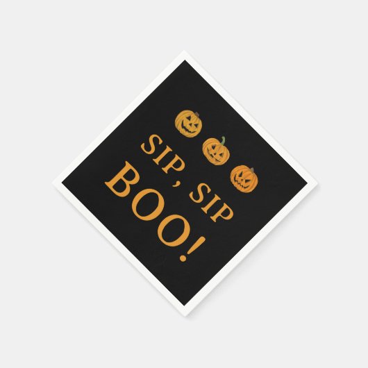 Sip Sip Boo Halloween Party | Pumpkins & Booze Serviette (Ecke)