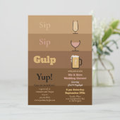 Sip Sip Gulp Polterabend Einladungen (Stehend Vorderseite)