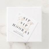 Sip Sip Hoooray Schwarz-weiß & Gold Moderne Gefall Geschenkanhänger (Beispiel)