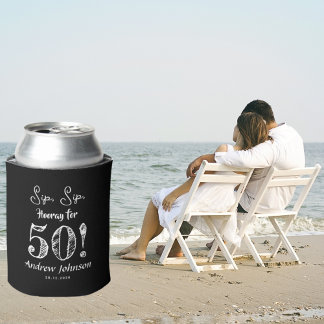 Sip Sip Hooray 50 Happy Birthday Funny Celebration Dosenkühler