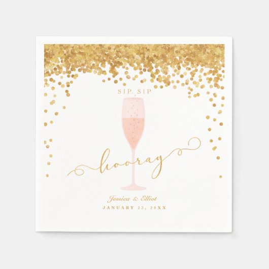 SIP SIP HOORAY Bachelorette Engagement pARTY Serviette (Vorderseite)
