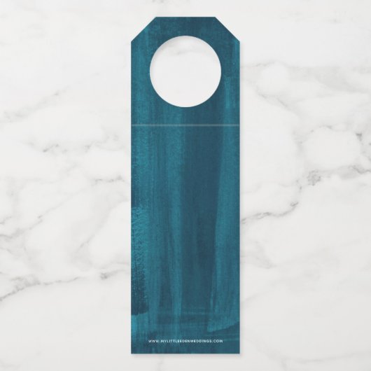 Sip Sip Hooray benutzerdefinierte Hochzeit abstrak Flaschenanhänger (Rückseite)