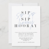 Sip Sip Hooray Blue Foto Couple's Dusche Einladung (Vorderseite)