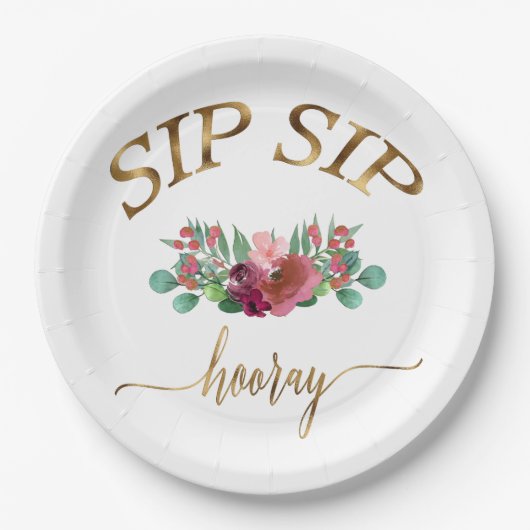 SIP SIP HOORAY-BLUMEN! PAPPTELLER (Vorderseite)