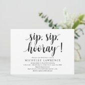 Sip, Sip, Hooray, Brautparty Celebration Einladung (Stehend Vorderseite)