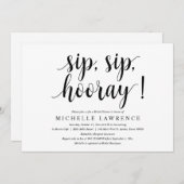 Sip, Sip, Hooray, Brautparty Celebration Einladung (Vorne/Hinten)