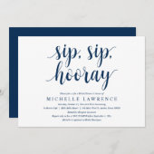 Sip, Sip, Hooray, Brautparty Celebration Invita Einladung (Vorne/Hinten)