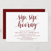 Sip, Sip, Hooray, Brautparty Celebration Invita Einladung (Vorne/Hinten)