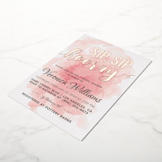 Sip Sip Hooray Brautparty Folieneinladung (Gedreht)