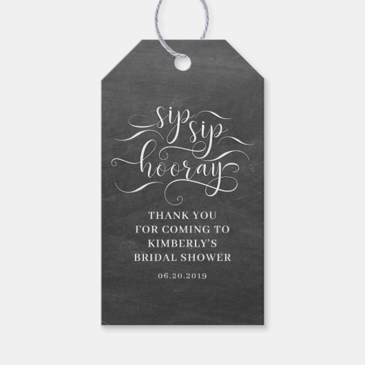 Sip Sip Hooray Brautparty Geschenkanhänger (Vorderseite)