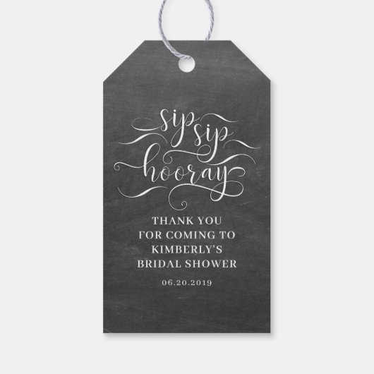 Sip Sip Hooray Brautparty Geschenkanhänger (Rückseite)