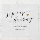 Sip Sip Hooray Brautparty Hochzeit Bierflaschenetikett (Einzelnes Label)
