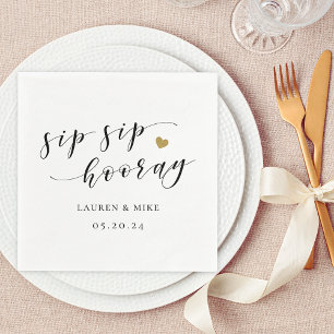 Sip Sip Hooray Brautparty Hochzeit Serviette