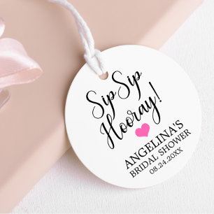 SIP SIP HOORAY Brautparty Pink Herzlichen Dank Geschenkanhänger