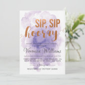 Sip Sip Hooray Bridal Dusche Einladung (Stehend Vorderseite)