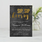 Sip Sip Hooray Bridal Dusche Einladung (Stehend Vorderseite)