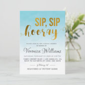 Sip Sip Hooray Bridal Dusche Einladung (Stehend Vorderseite)