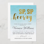 Sip Sip Hooray Bridal Dusche Einladung (Vorne/Hinten)
