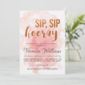 Sip Sip Hooray Bridal Dusche Einladung (Stehend Vorderseite)