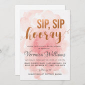 Sip Sip Hooray Bridal Dusche Einladung (Vorne/Hinten)
