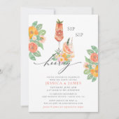 Sip Sip Hooray Bright Cocktail Couple Dusche Einladung (Vorderseite)