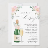 Sip Sip Hooray Champagne Bridal Dusche Einladung (Vorderseite)