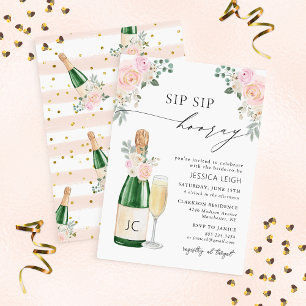 Sip Sip Hooray Champagne Bridal Shower Invitation Einladung