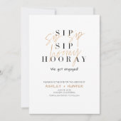 Sip Sip Hooray Champagne Gold Verlobung Save The Date (Vorderseite)