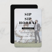 Sip Sip Hooray Chic Foto Engagement Party einladen Save The Date (Vorne/Hinten)