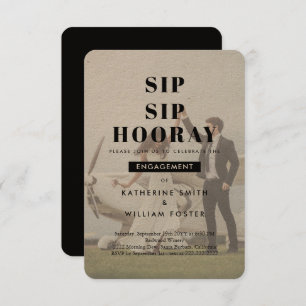Sip Sip Hooray Chic Foto Engagement Party einladen Save The Date