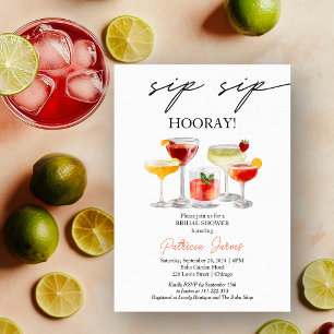 Sip Sip Hooray Cocktail Brautparty Einladung
