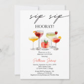 Sip Sip Hooray Cocktail Brautparty Party Einladung (Vorderseite)