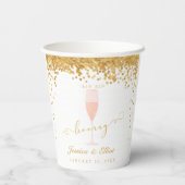 Sip Sip Hooray Dusche oder Engagement Party Papier Pappbecher (Rückseite)