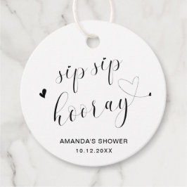 Sip Sip Hooray Einfaches Herz Brautparty Geschenkanhänger