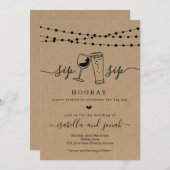 Sip Sip Hooray Einladung zur Hochzeit (Vorne/Hinten)