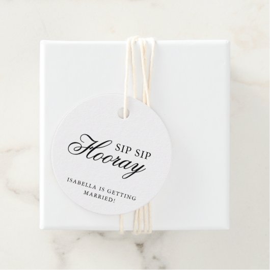 Sip Sip Hooray Elegantes Brautparty Geschenkanhänger (Beispiel)
