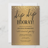 Sip Sip Hooray Elegantes Party für Goldene Rente Einladung (Vorderseite)