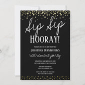 Sip Sip Hooray Elegantes Party für Goldene Rente Einladung (Vorderseite)